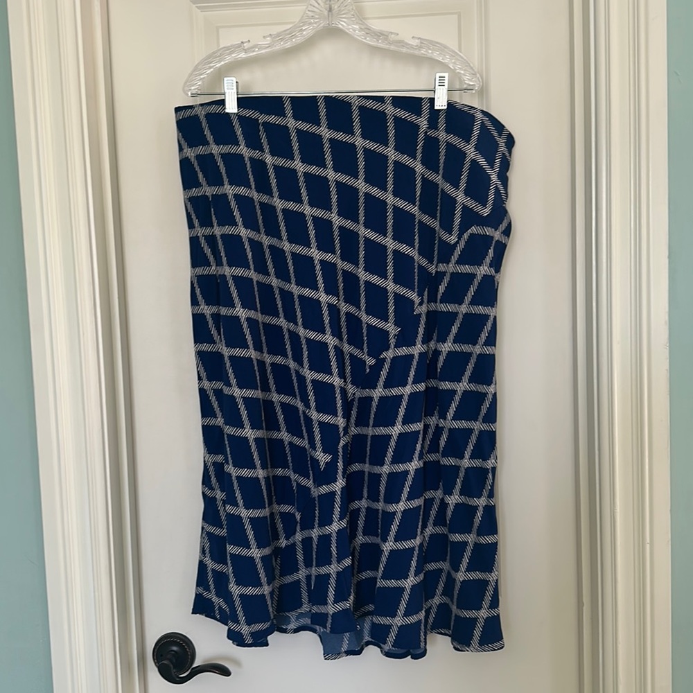 NWOT Ava & Viv Blue Midi Skirt 1X